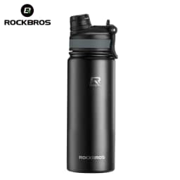 ROCKBROS Thermos Water Bottle 500ml 1000ml Thermal Cup Non Slip 304 Stainless Steel Cold And Hot Thermo Cup Cycling Hiking Equipment