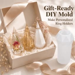 Diamond Cone Ring Base Resin Silicone Moulds, Multi Faceted Pyramid Silicone Moulds for Epoxy Resin Casting, Suitable for Ring Bases, Wedding Decorations, Engagement Gifts, Decorative Home Accessories and DIY Resin Crafts