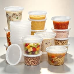 48-Piece Durable Reusable PP Plastic Soup Cup Set with Leak-Proof Lids, Microwave and Fridge Safe, Good Sealing Performance, Available in Multiple Sizes (8/16/24/32 oz), Dishwasher Safe, Suitable for Takeout, Restaurants, Home Offices, and Daily Meal Prep