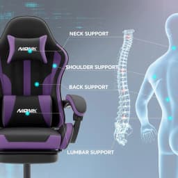 Ergonomic Computer Gaming Chair with Footrest, Lumbar Support, 360° Swivel, Adjustable Height