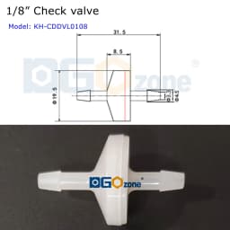 1/8' 3/16' 1/4' SPA Check Valve Ozone Proof Valve Non-return Valve PVDF Body Acid and Alkali Resistant DGOzone