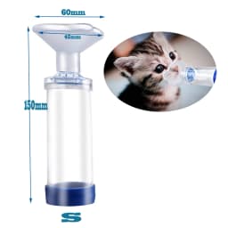 Dog Cat Inhaler Spacer Feline/Cannie Aerosol Chamber Inhaler for Adults Children Cats/Dogs Come with 3 Size Mask and Instruction