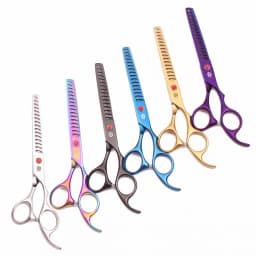 Purple Dragon Dog Grooming Scissors 6.5" 7" Stainless Up Curved Scissors Professional Pet Shears Chunker Thinning Scissors Z3002