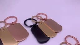 10 Pcs Blank ID Tag Stainless Steel Military Name Plate Keychain For DIY Accessories Custom Logo Name Women Men Keychain Ring