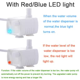 Water Pump LED Light Pet Cat Water Fountain Accessories Replacement Cats Water Dispenser Filter Element Anti-Dry Boil Water Pump