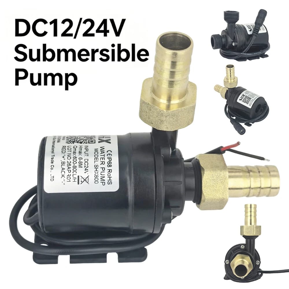 DC12V 24V Water Pumps Lift 5M 800L/H Solar Brushless Motor Water Circulation Water Pump Ceramic Shaft Ultra Quiet Submersibles