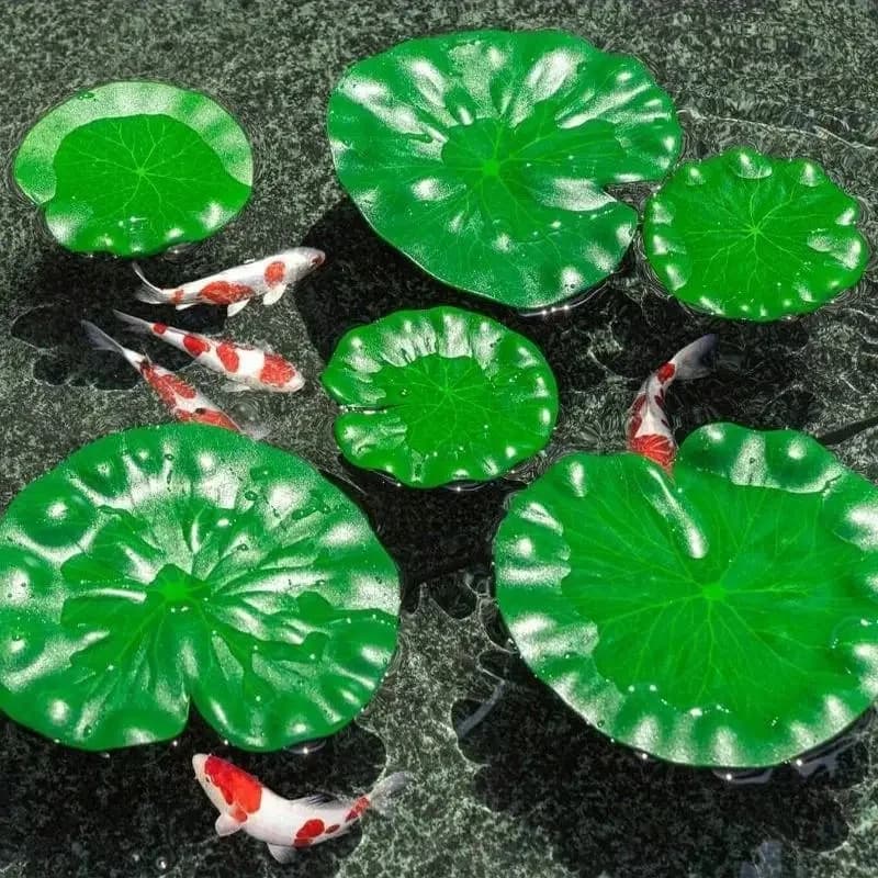 10PCS EVA Artificial Water Lilies - Lotus Leaves - Suitable for Pond, Aquarium - Fish Pond and Terrace Decoration