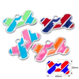 Wholesale 20pcs Dog Cat Tag Pet Dog Collar Accessories Personalized Paw Shape ID Tags Name No. Telephone Tags For Dog Supplies