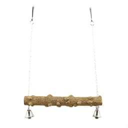 Wood Parrot Stand Pole Swing Toy with Bell for Bird Tiger Skin Claw Grinding Beak Grinding Stand Pole Bird Cage Accessories
