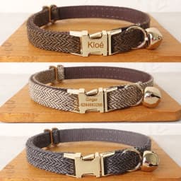 Cat Collar with Bell Bow Personalized Engraving Nameplate Kitten Collars Cat Necklace Customized Small Dogs Chihuahua Yorshire