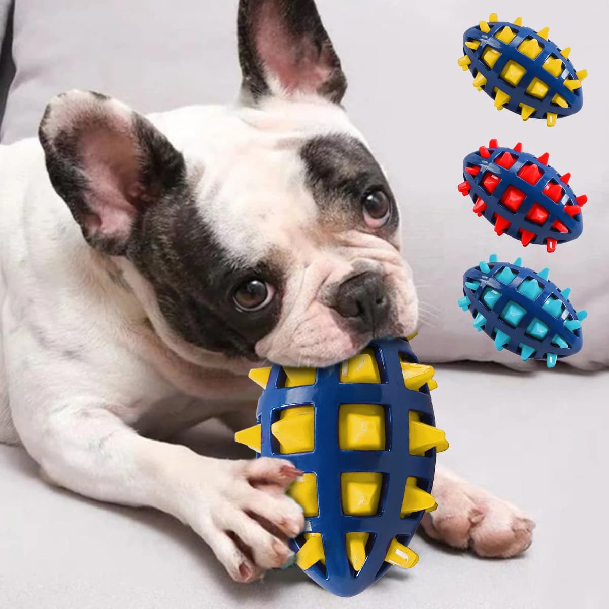 1/2Pcs Squeaky Dog Chew Toys Interactive Puppy Chew Ball Comfortable Rubber Dog Ball Toys Pet Chew Toy for Teething Cleaning