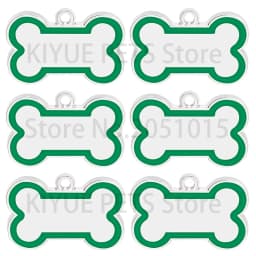 Wholesale 100Pcs 10 Colorful Cute Engraved ID Dog Tag Bone DIY Dog Id Tags For Dog Cat Personalized Collars Pet Accessories