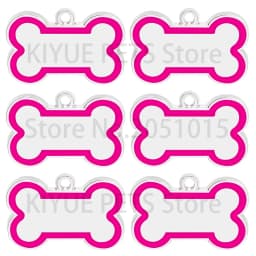 Wholesale 100Pcs 10 Colorful Cute Engraved ID Dog Tag Bone DIY Dog Id Tags For Dog Cat Personalized Collars Pet Accessories
