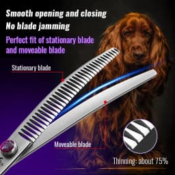 Fenice 7.0/7.5/8.0 inch Professional Pet Grooming Shears Fishbone Teeth Straight/Curved Chunker Scissors JP440C Groomer Tools