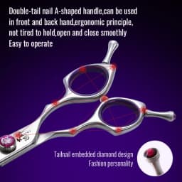 Fenice 7.0/7.5/8.0 inch Professional Pet Grooming Shears Fishbone Teeth Straight/Curved Chunker Scissors JP440C Groomer Tools