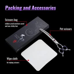 Fenice 7.0/7.5/8.0 inch Professional Pet Grooming Shears Fishbone Teeth Straight/Curved Chunker Scissors JP440C Groomer Tools
