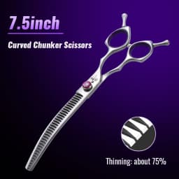 Fenice 7.0/7.5/8.0 inch Professional Pet Grooming Shears Fishbone Teeth Straight/Curved Chunker Scissors JP440C Groomer Tools