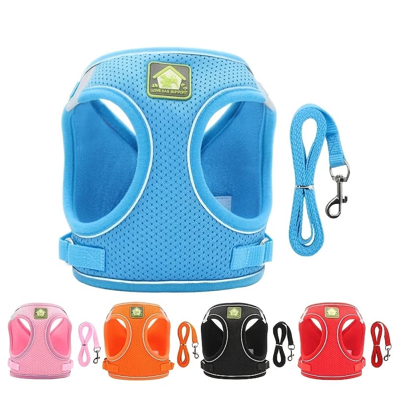 Comfortable Breathable Mesh Step in Reflective Vest Harness for Small Medium Dogs