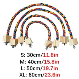 Pet Bird Bite Toys Parrot Color Cotton Rope Toys Elastic Parrot Climbing Toys Sturdy Bird Swing Harness Cage Pet Toy Swing Stand