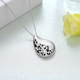 Cremation Jewelry Teardrop Urn Necklace for Ashes Stainless Steel Memorial Pendant for Ashes Memory Necklace Gift