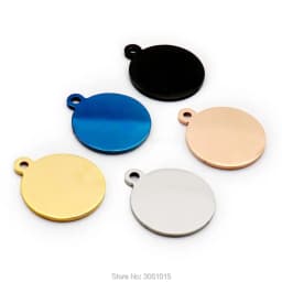 Wholesale 100Pcs Personalized Pet ID Tag Dog Custom Dog ID Tag Engraved Retro Personalized Name ID Tag Round Stainless Steel Tag