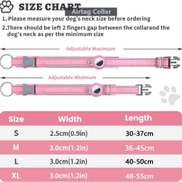Reflective AirTag Dog Collar, Heavy Duty Dog Collar with Adjustable AirTag Holder Case Accessories for Small Medium Large Dogs