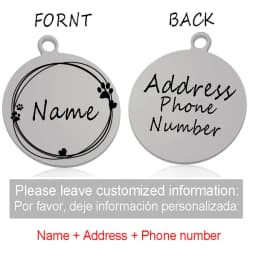 Custom Personalized Cat Dog ID Circle Tag Collar Pendant Engraved Pet Necklace Chain Charm Supplies For Tag Name Products