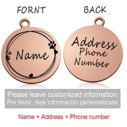 Custom Personalized Cat Dog ID Circle Tag Collar Pendant Engraved Pet Necklace Chain Charm Supplies For Tag Name Products
