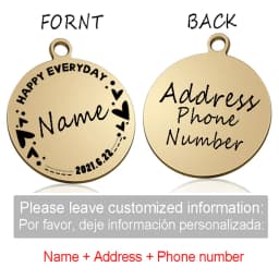 Custom Personalized Cat Dog ID Circle Tag Collar Pendant Engraved Pet Necklace Chain Charm Supplies For Tag Name Products