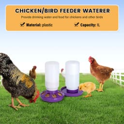 1L Chicken Feeder Bucket Water Fountain Automatic Chick Drinker Bucket Drinking Quail Drinking Bird Equipment Waterer Raise Tool