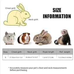 Rabbit Harness Leash Breathable Dog Walking Harness Anti Pull Adjustable Vest for Small Animals Hamster Guinea Pig Ferret Kitten