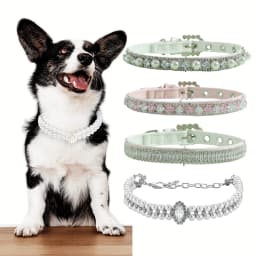 Luxury Rhinestone Puppy Collar for Small Dogs Cat Necklace Bling Crystal Jewelry Pet Accessorie Princess Diamond Wedding Collar