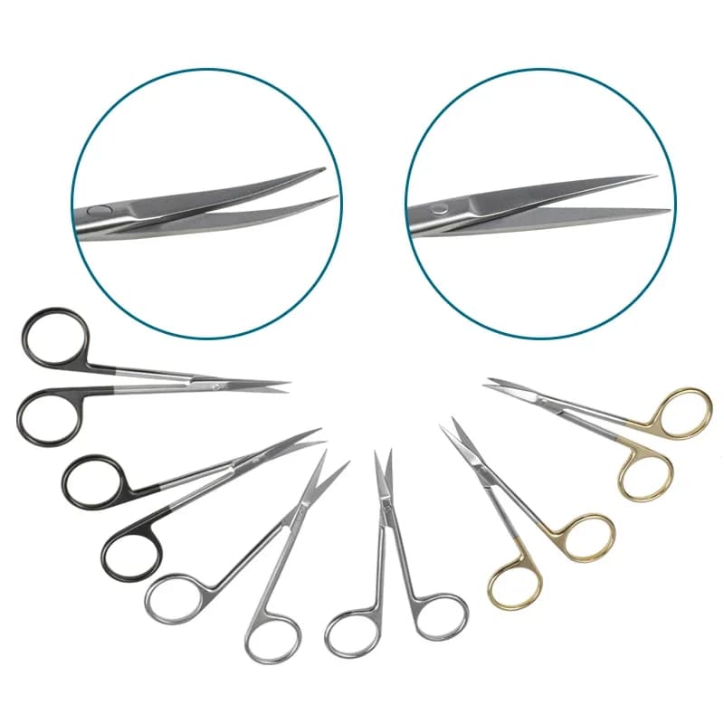 10cm Ophthalmic Scissors Curved Head Straight Head Scissors Eye Surgical Tool Autoclavable Ophthalmic Instrument