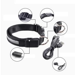 Engraved ID LED Dog Collar Luminous USB Custom Dog Tag Personalized Nylon Pet Dog Collar Led USB Light Night Safety Collar Perro