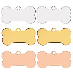 Stainless Steel 20Pcs Bone Dog ID Tag Keychain Engraved Pet ID Personalized Collar Tags Pendant Keyring Bone Pet Accessories