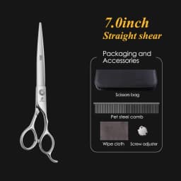 Fenice Pet Grooming Scissors 6/6.5/7/7.5 inch Professional Cutting Curved Thinning Chunker Shears For Pet Groomers Household Use