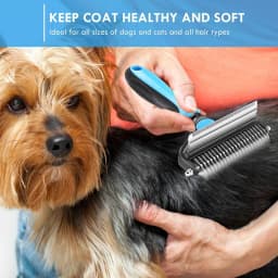 2In1 Professional Dog Combs Rake Safe Double-Sided Comfortable Handle Pet Grooming Brush For Dog Cat Remove Knots Tangles Easily