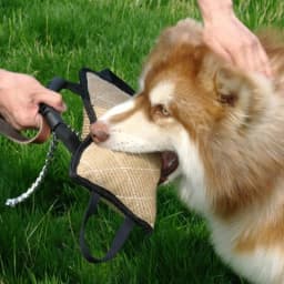 Handles Tough Jute Dog Bite Pillow Linen Tug Toy Aggressive Biting Pad Interactive Pull Chew Bag For Medium Large Pets