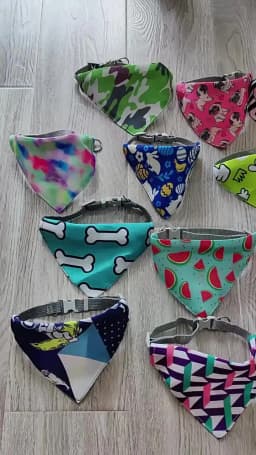 Pet Saliva Towel Adjustment Cute Cartoon Bear Weaved Dog Cat Collar Bib Grooming Arc Design Dog Scarf for Girl Small Dogs Cats