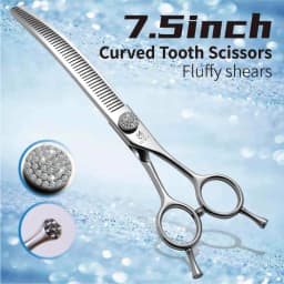 Fenice 6.5/7.0/7.5 inch Pet Hairdressing Shears JP440C Diamonds Curved Tooth Scissors for Dog beauty Thinning Rate 50%-55%