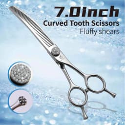 Fenice 6.5/7.0/7.5 inch Pet Hairdressing Shears JP440C Diamonds Curved Tooth Scissors for Dog beauty Thinning Rate 50%-55%