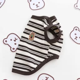 Pet Dog Vest Puppy Clothes Summer Cotton Bear Print T-Shirt Striped Dog Shirt Girls Dog Costume Chihuahua Korean Style Clothing