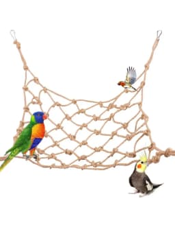 Parrot Swing Rope Birds Hanging Climbing Net With Hook Hammock Birds Stand Ladder Birds Chewing Playing Gym Hamster Rabbit Toys