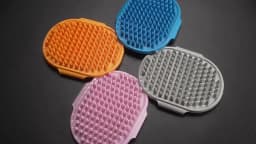 Cat Grooming Comb Dog Bath Brush Pet Grooming Shedding Soothing Massage Rubber Bristles Comb with Adjustable Ring Handle