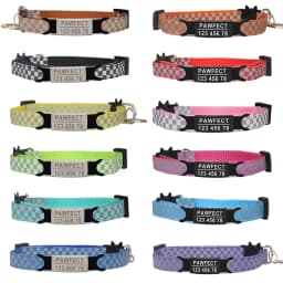 New Reflective Plaid Pet Colar Custom Personalized ID Free Engraving Cat Nylon Adjustable for Puppy Kittens Necklace