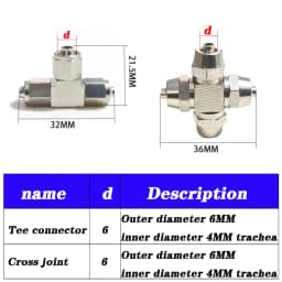 Aquarium CO2 Air Connection Valve Multiple Diverter CO2 System Accessories Air Pipe Stainless Steel Multiple Diverter 4 * 6mm