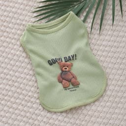 Dog Clothes Spring Summer Pet Puppy Vest Cat Cool Foam Bear Print Summer Waffle Tank Top XS-XXL