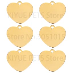 20PCS Heart-shaped Stainless Steel Dog ID Tag Pet Nameplate Pendant Custom Personality Engraved Cat Identity Necklace Accessorie