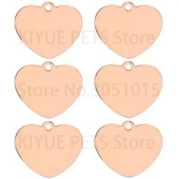 20PCS Heart-shaped Stainless Steel Dog ID Tag Pet Nameplate Pendant Custom Personality Engraved Cat Identity Necklace Accessorie