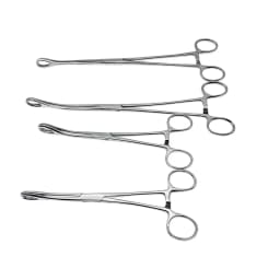 Sponge Forceps Serrated Jaws Stainless Steel Veterinary Surgical Instruments Straight/Curved 1 pc